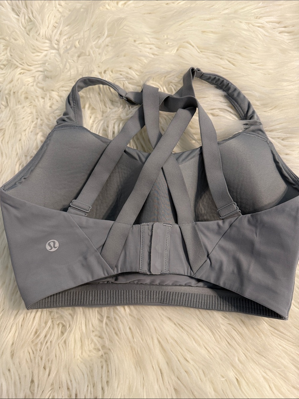 Lululemon Women's Gray Strappy Sports Bra - Comfortable Support size 34DDD - Picture 2 of 6